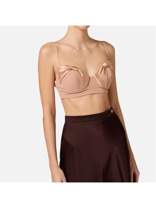 TOP WITH SATIN BOWS ELISABETTA FRANCHI | TO03051E2283 nudo